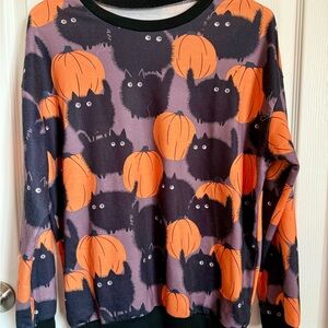 Halloween Cat and Pumpkin Sweater
